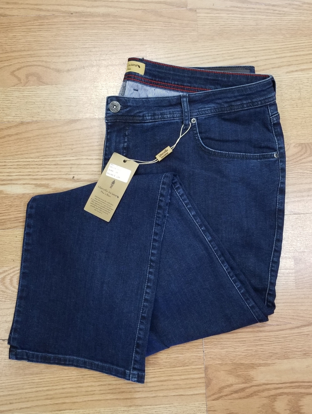 Marcello Dark Blue Men's Stretch Straight Jeans